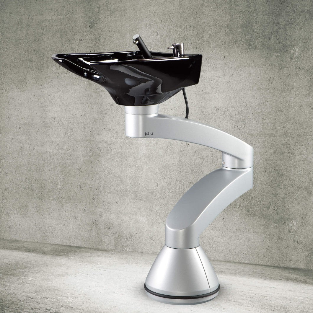 Contura swing PLUS - Aluminum pillar sink - Black basin